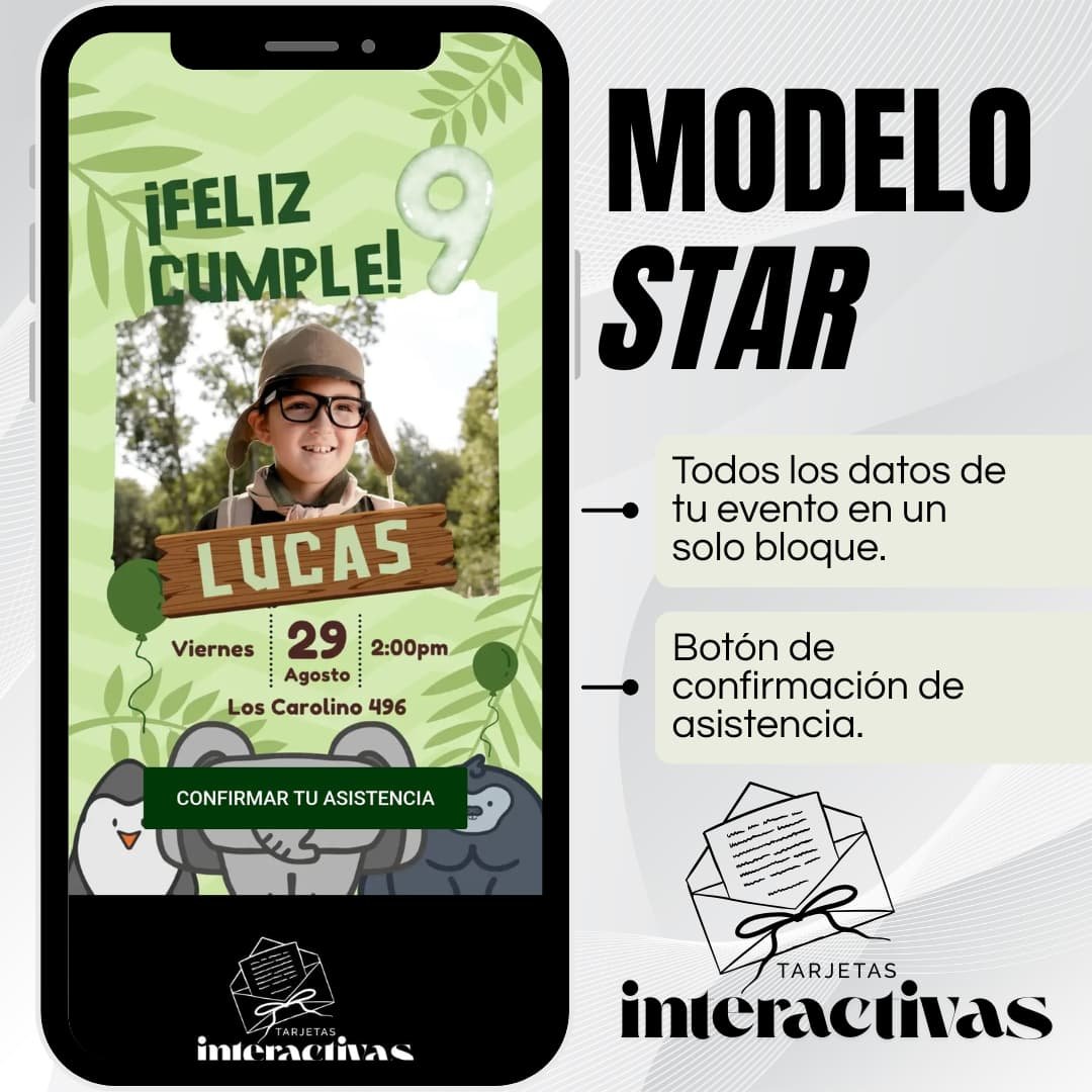 Tarjeta Interactiva Modelo Star — Confirmación y redes - Imagen 4