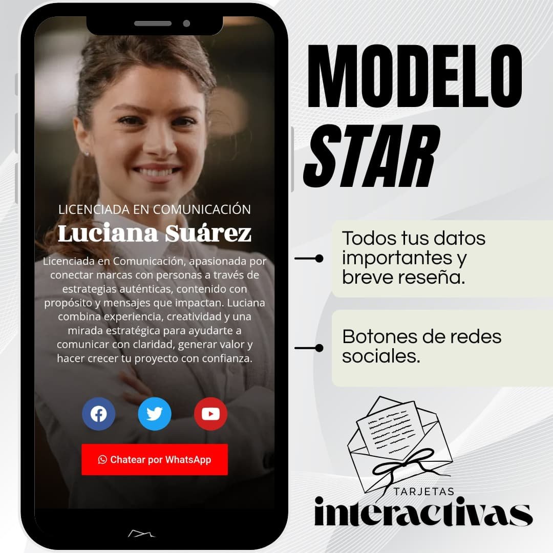 Tarjeta Interactiva Modelo Star — Confirmación y redes - Imagen 5
