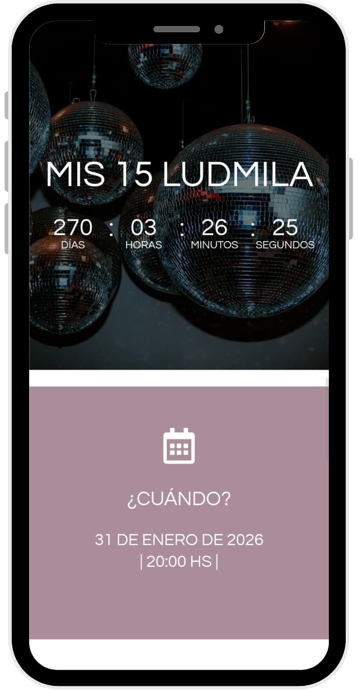 Invitación de cumpleaños de 15 años